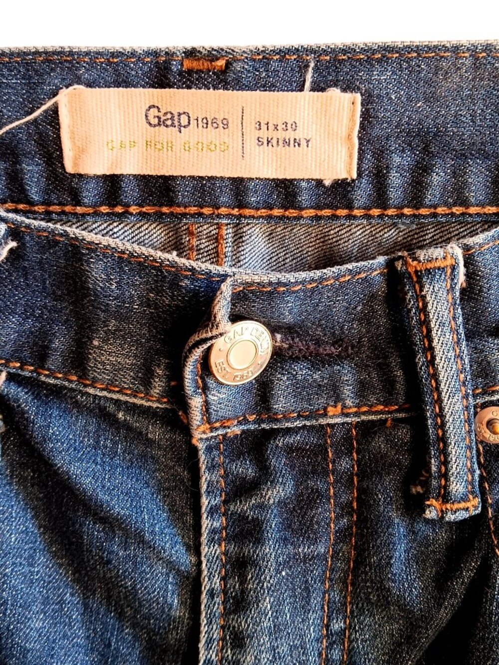 31x30 Men's Jeans Gap 1969 Skinny Resin Fade 32x30 actual measurements Stretch